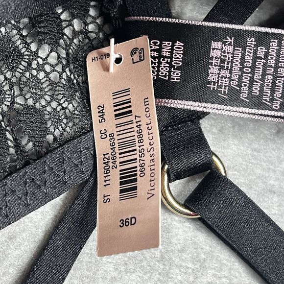 Victoria Secret Very Sexy Strappy Snake Lace Teddy W/Corset Straps 36D Black - Picture 10 of 14